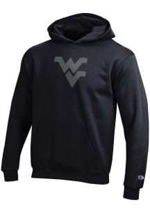 Champion West Virginia Mountaineers Youth Black Team Logo Long Sleeve Hoodie