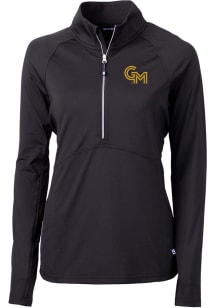 Cutter and Buck George Mason University Womens Black Adapt Qtr Zip Pullover