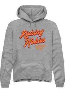 Summit Sportswear Virginia Tech Hokies Mens Graphite RAISING MASCOTS Long Sleeve Hoodie