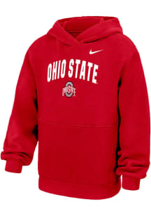 Nike Ohio State Buckeyes Youth Red Club Arch Mascot Long Sleeve Hoodie