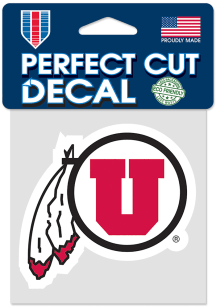Utah Utes 4x4 Perfect Cut Auto Decal - Red