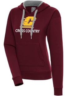 Antigua Central Michigan Chippewas Womens Maroon Cross Country Victory Hooded Sweatshirt