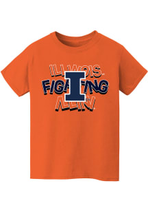 Vive La Fete Illinois Fighting Illini Toddler Orange Ian Short Sleeve T-Shirt