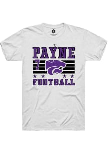 VJ Payne  K-State Wildcats White Rally Football NIL Striped Short Sleeve T Shirt