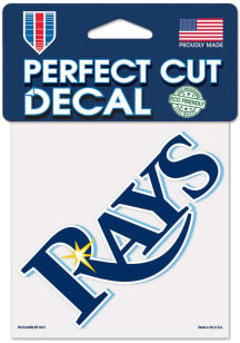 Tampa Bay Rays 4x4 inch Auto Decal - Navy Blue