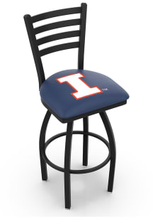 Illinois Fighting Illini High Back Swivel Pub Stool - Black