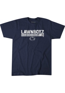 BreakingT Penn State Nittany Lions Navy Blue Football LawnBoyz Short Sleeve Fashion T Shirt
