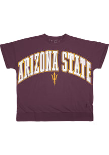 Pressbox Arizona State Sun Devils Womens Maroon Janise Short Sleeve T-Shirt