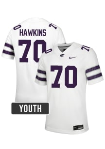 Gus Hawkins K-State Wildcats Youth White Nike NIL Name And Number Football Jersey