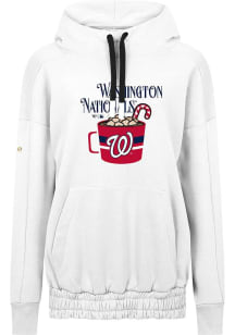 Levelwear Washington Nationals Womens White Waterfall Mellow Hooded Sweatshirt