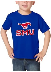 SMU Mustangs Toddler Blue Primary Logo Short Sleeve T-Shirt