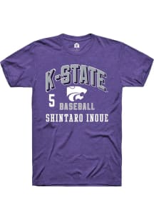 Shintaro Inoue  K-State Wildcats Purple Rally NIL Arch Logo Short Sleeve T Shirt