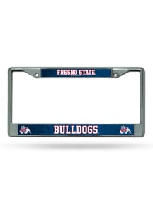 Fresno State Bulldogs Decal Chrome License Plate Frame - Silver