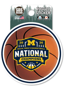 Michigan Wolverines Rugged Basketball 2026 MBB Nat Champ Stickers - Blue