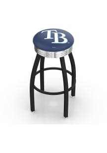Tampa Bay Rays 3 Ring Chrome Seat Pub Stool - Black