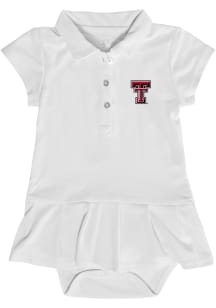Texas Tech Red Raiders Baby Girls White Caroline Short Sleeve Dress