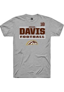 Micah Davis Western Michigan Broncos Grey Football NIL Stacked Box Short Sleeve Player T Shirt