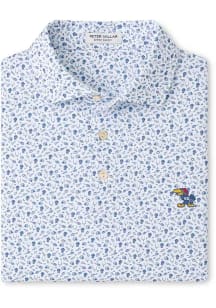 Peter Millar Kansas Jayhawks Mens Light Blue Kick Off Short Sleeve Fashion Polo