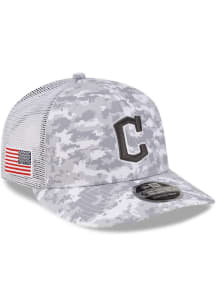 New Era Cleveland Guardians Digi Camo LP Stretch 9FIFTY Trucker Adjustable Hat - White
