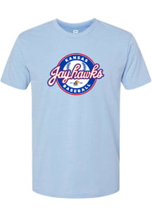 Summit Sportswear Kansas Jayhawks Light Blue Script Logo Short Sleeve Fashion T Shirt