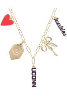 UConn Huskies Paperclip Charm Necklace