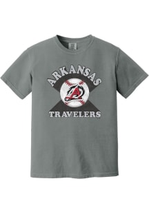 Summit Sportswear Arkansas Travelers Womens Grey Soft Arch Short Sleeve T-Shirt