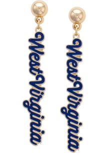 West Virginia Mountaineers Enamel Script Womens Earrings