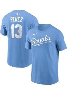 Salvador Perez Kansas City Royals Light Blue Alternate Short Sleeve Player T Shirt