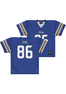 Luke Tevis  Campus Ink Tulsa Golden Hurricane Blue NIL Football Jersey