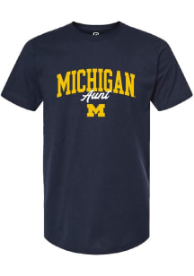 Summit Sportswear Michigan Wolverines Womens Navy Blue Aunt Short Sleeve T-Shirt