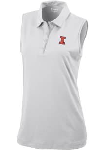 Columbia Illinois Fighting Illini Womens White Heat Seal Tend the Ball Tank Top