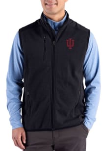 Cutter and Buck Indiana Hoosiers Mens Black Hunts Point Eco Sleeveless Jacket