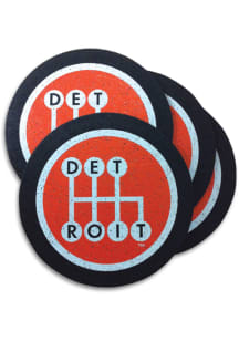 Detroit Made of recycled tired Coaster - Black