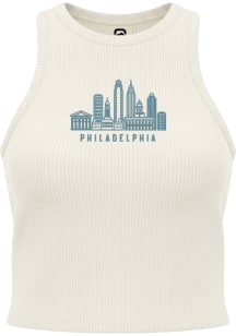 Summit Sportswear Philadelphia Womens Natural Embroidered Skyline Tank Top