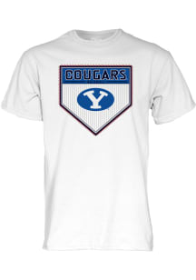 Blue 84 BYU Cougars White Boost Baseball Short Sleeve T Shirt