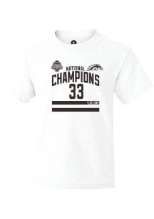 Samuel Sjolund Western Michigan Broncos Youth White NIL 2025 National Champions Shirzee Player Tee