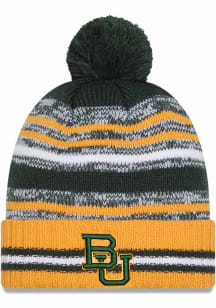 New Era Baylor Bears Green Cheer Pom Mens Knit Hat