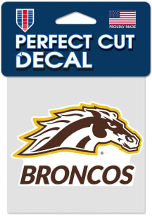 Western Michigan Broncos 4x4 Color Auto Decal - Brown