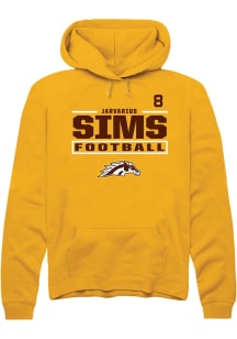 Jarvarius Sims Western Michigan Broncos Mens Gold Football NIL Stacked Box Player Hood