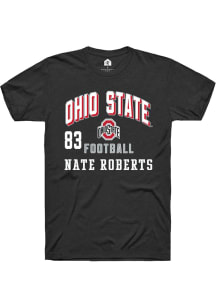Nate Roberts  Ohio State Buckeyes Black Rally Football NIL Arch Logo Short Sleeve T Shirt