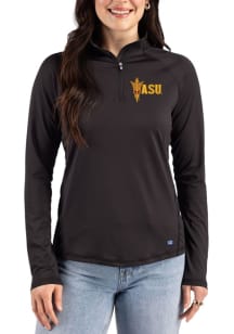 Cutter and Buck Arizona State Sun Devils Womens Black Prospect Eco Qtr Zip