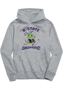 Vive La Fete K-State Wildcats Youth Grey Dino-Riffic Long Sleeve Hoodie