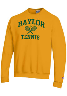 Champion Baylor Bears Mens Gold Tennis Icon Powerblend Long Sleeve Crew Sweatshirt
