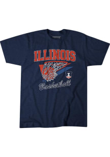 BreakingT Illinois Fighting Illini Youth Navy Blue Net Short Sleeve Fashion T-Shirt