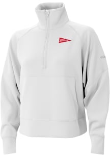 Columbia Nebraska Cornhuskers Womens White Vault Heat Seal Wickham Hills Qtr Zip Pullover