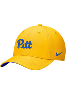 Nike Pitt Panthers Mens Gold Structured Rise Swooshflex Flex Hat