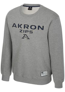 Colosseum Akron Zips Mens Grey Yes Chef Long Sleeve Crew Sweatshirt