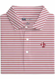 Onward Reserve Indiana Hoosiers Mens Crimson Club House Stripe Short Sleeve Fashion Polo