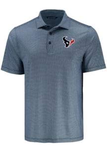 Cutter and Buck Houston Texans Mens Navy Blue Lattice Short Sleeve Polo