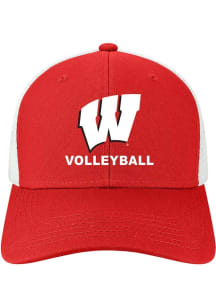 Legacy Wisconsin Badgers Volleyball Mid Pro Snap Trucker Adjustable Hat - Red
